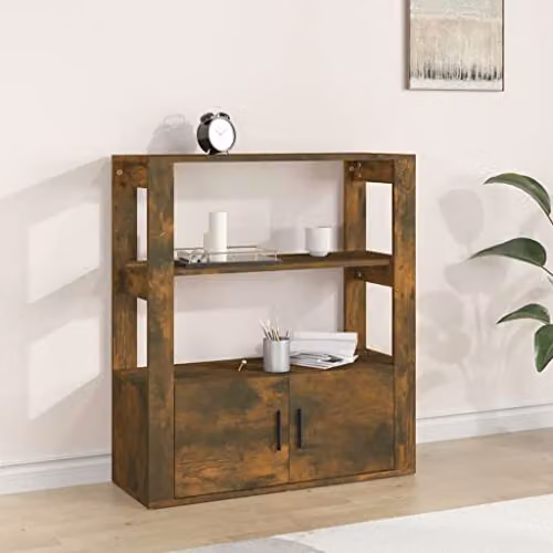vidaXL Industrial Sideboard in Smoked Oak and Brown, W/D/H: 80 x 30 x 90 cm – 2