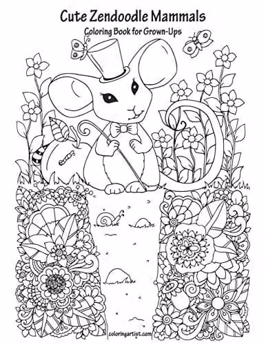 Cute Zendoodle Mammals Coloring Book for Grown-Ups by Independently Published