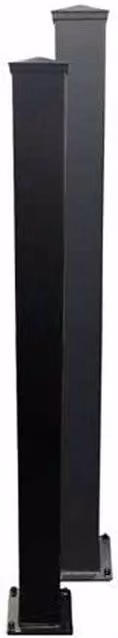 Ready Made Gates Aluminium Flanged Bolt Down Post in Matt Black, H x W x D: 35 x 15 x 15 cm – 1