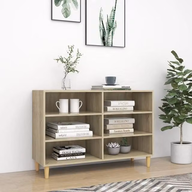 Berkfield Home Sonoma Oak Sideboard in Brown, W/D/H: 103.5 x 35 x 70 cm – 1