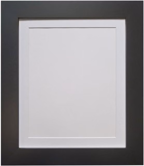 Frames & Mirrors 4U Metro Black Rectangular Single Picture Frame with White Mount for 4 x 3 Inch Images – 1