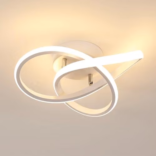Comely Modern Flower Design LED Ceiling Light, 30W, 3300LM, Warm White 3000K, White Acrylic Fixture for Bedroom, Living Room or Kitchen – 1