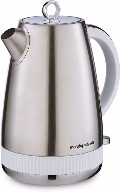 Morphy Richards Mexborough 1.7L Stainless Steel Jug Kettle in White and Silver