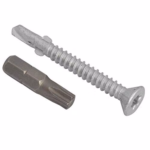 Forgefix Silver Galvanised Self-Drilling Timber to Steel Roofing Screws, Torx, 5.5 x 50 mm, Pack of 100