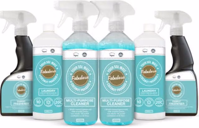 Fabulosa Coconut Paradise Cleaning Bundle 6 Piece in White and Multicolour