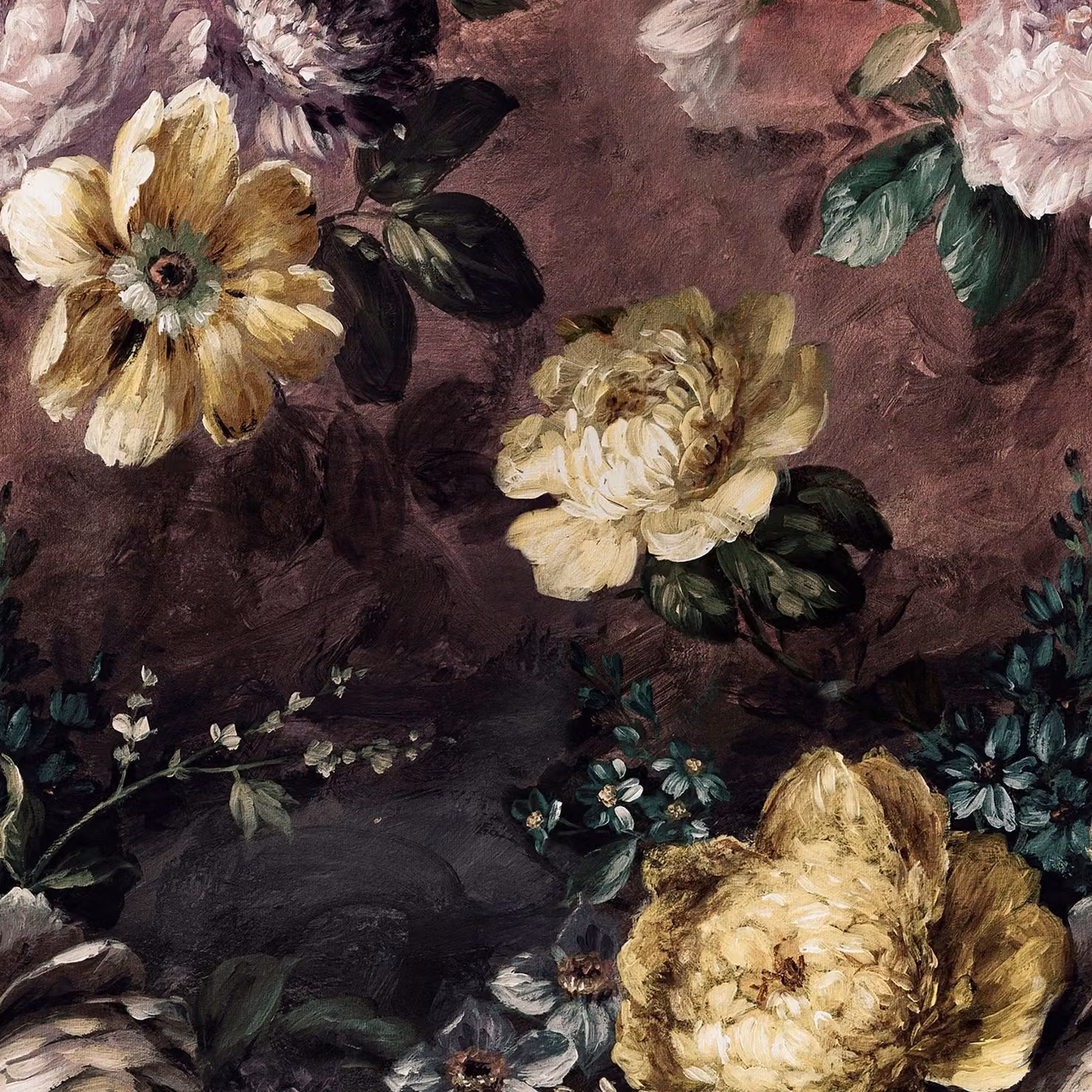 Grandeco Purple Floral Botanical Vinyl Mural Wallpaper, W: 159 cm, H: 280 cm – 5