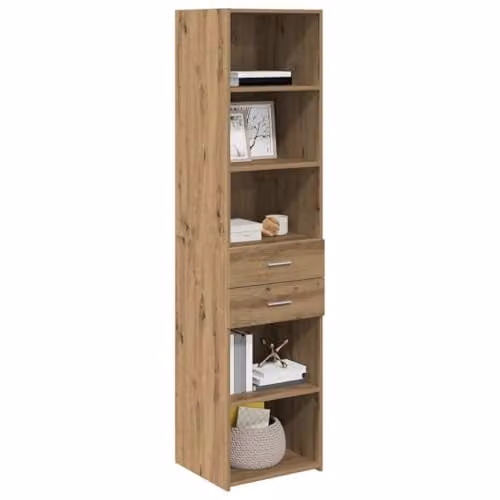vidaXL Artisan Oak Highboard in Brown, W/D/H: 45 x 42.5 x 185 cm