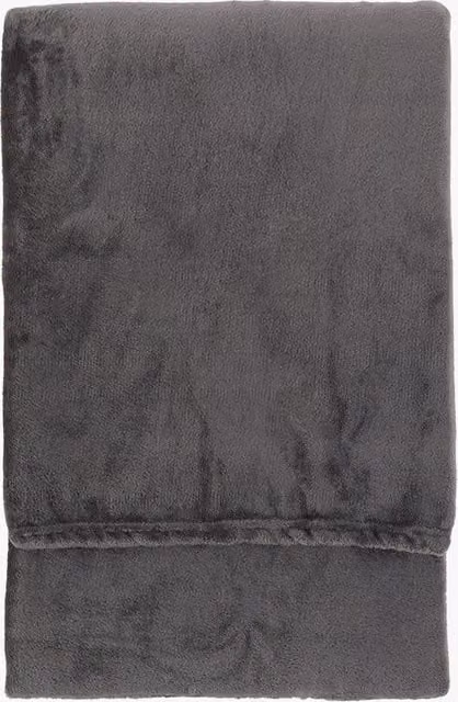 Perch & Parrow Grey Plain Flannel Fleece Throw