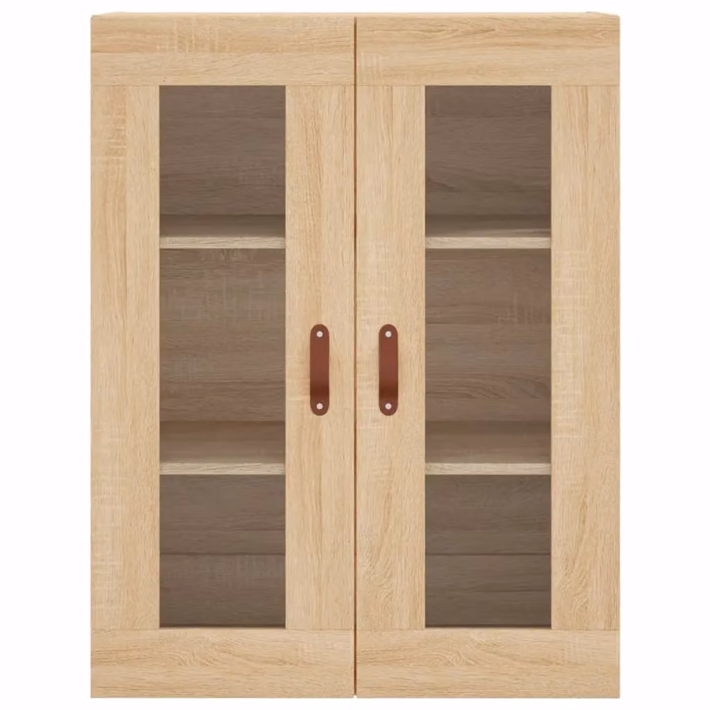 Berkfield Home Set of 2 Wall Mounted Cabinets in Sonoma Oak and Brown with Glass Doors – 2