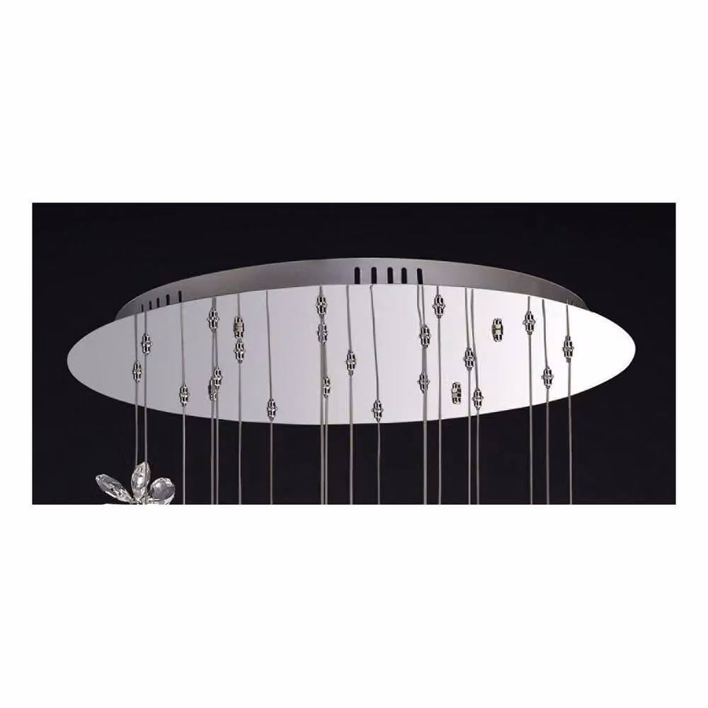 Netlighting Aviva 20 Light LED Ceiling Cluster Pendant in Chrome and Grey Crystal – 3