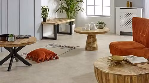 Indian Hub Surrey Mushroom Style Coffee Table in Brown Solid Mango Wood, W: 80 cm, D: 80 cm, H: 45 cm – 4