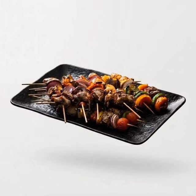 NESTLUNE Black Rectangle Dinner Plate, W: 32 cm, D: 21 cm