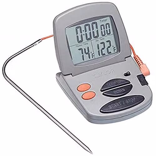 Taylor Pro In Oven Digital Meat Thermometer and Kitchen Timer in Grey
