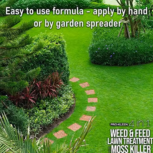 Pro-Kleen 4 in 1 Weed and Feed Lawn Treatment with Moss Killer, 2 x 2.5kg – 3