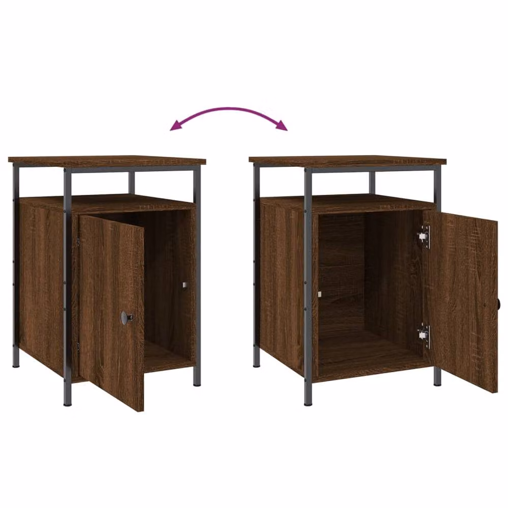 Berkfield Home Durable Bedside Cabinet in Brown Oak, W/D/H: 40 x 42 x 60 cm – 5