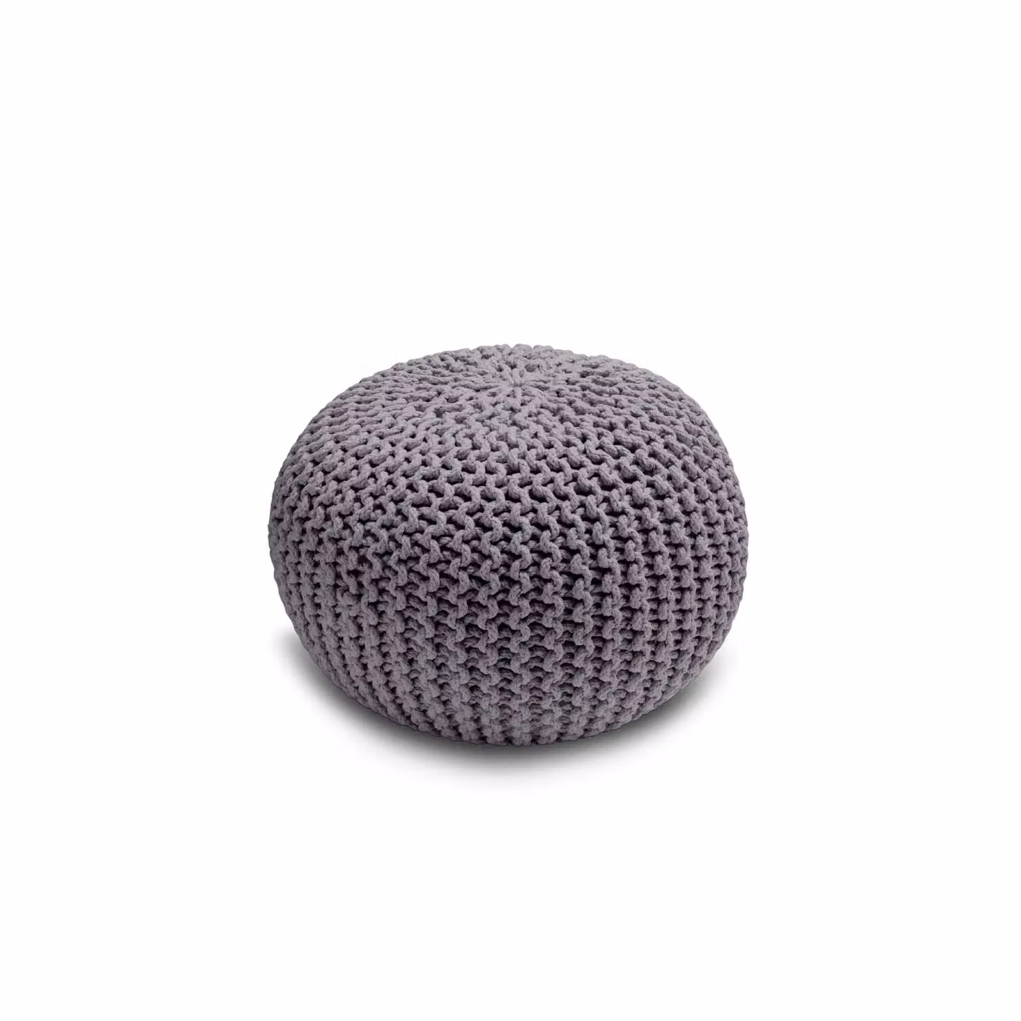 Home Sweet Home UK Handmade Large Chunky Knitted Round Pouffe Ottoman in Grey 100% Cotton – 2
