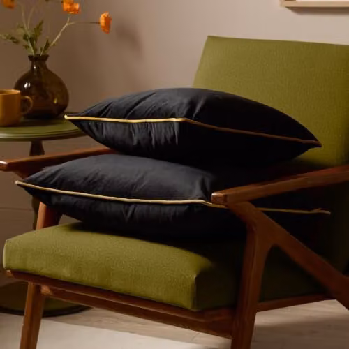 Riva Home Meridian Signature Collection Square Cushion in Black and Gold, 55 x 55 cm – 4