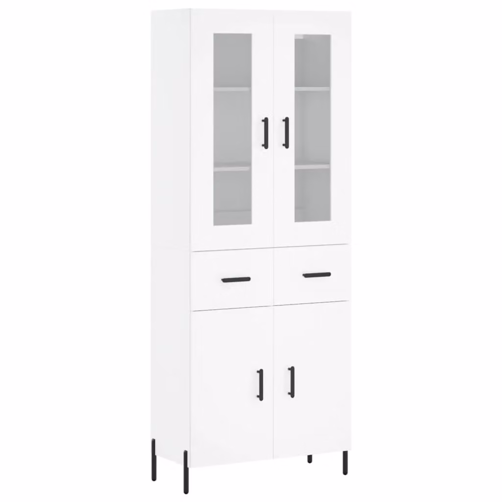 Berkfield Home Modern White Highboard with Internal Shelves, W/D/H: 69.5 x 34 x 180 cm – 2