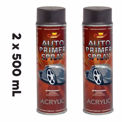 Sola Black Acrylic Auto Primer Spray, 2 x 500 mL Anti-Corrosion Undercoat for Steel and Cast Iron – 2