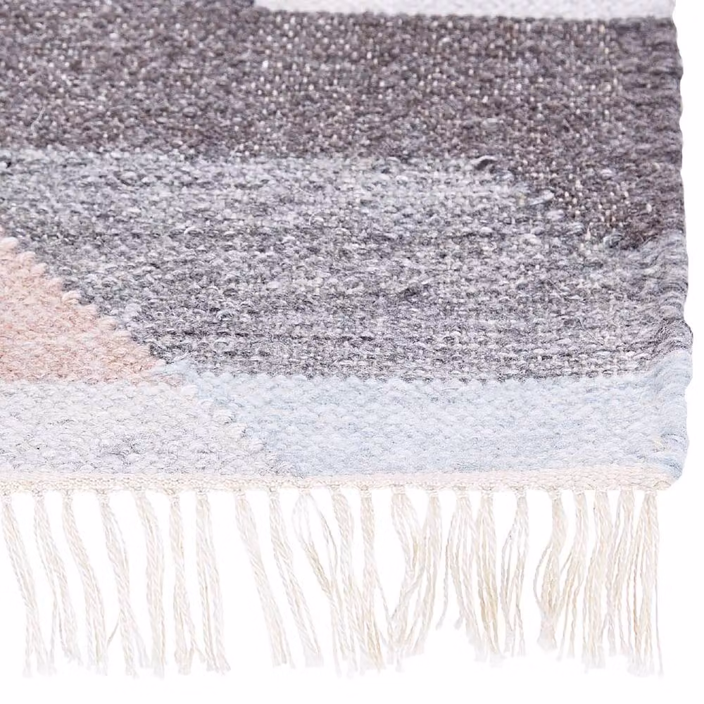 Wyld and Coco Boho Nest Handwoven Jute and Cotton Geometric Rug with Fringes, Multicolour, W: 140 cm, L: 200 cm – 3