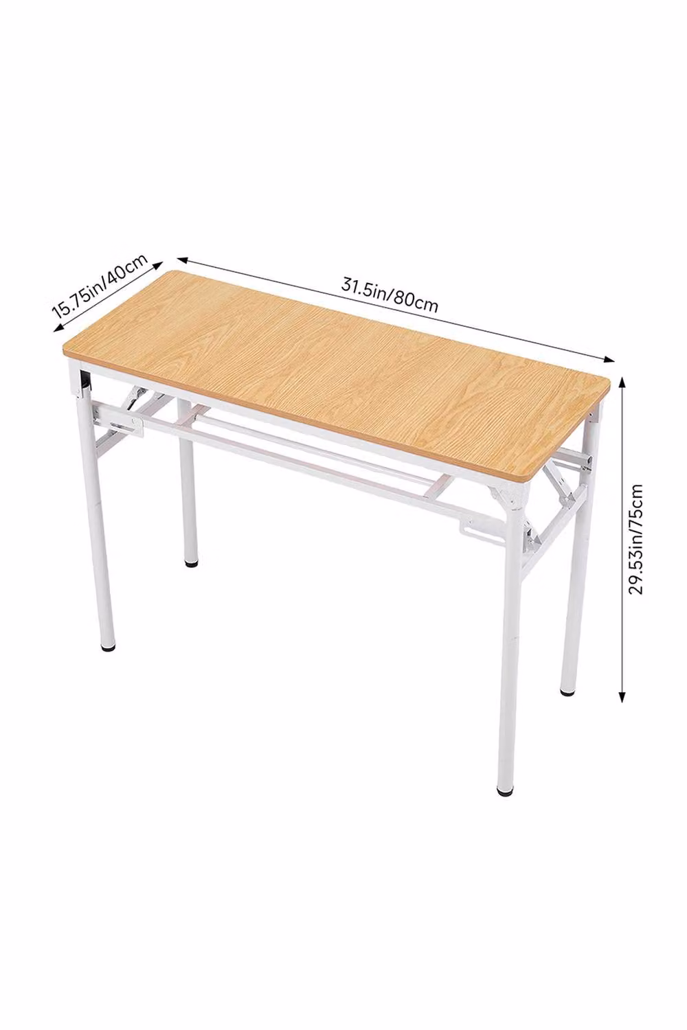 Living and Home Modern Foldable Computer Desk in Brown, W: 80 cm, D: 40 cm, H: 75 cm – 2