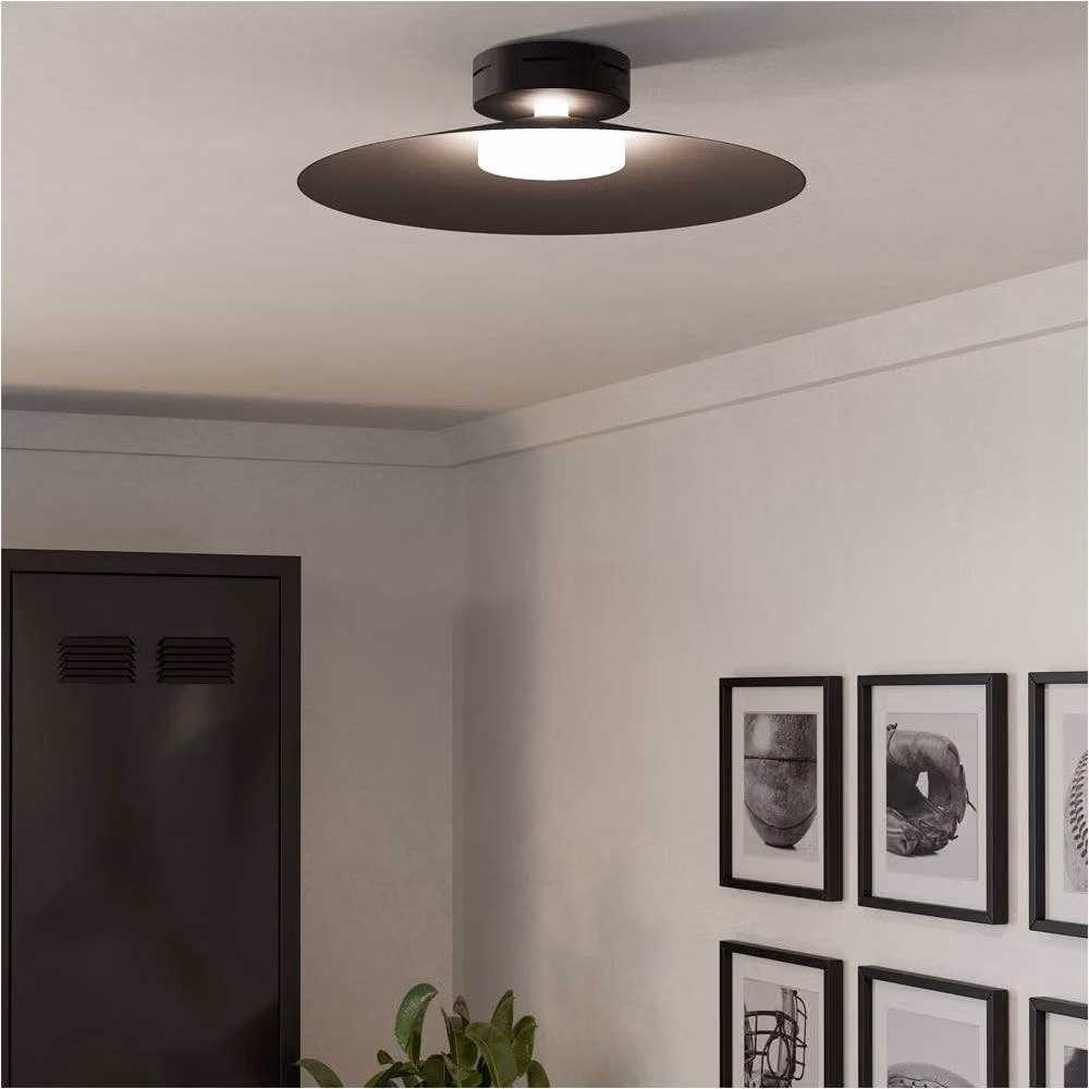 Loops Modern Black Metal LED Ceiling Light with RGB Colour Options – 3