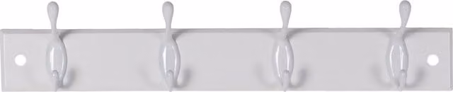 Decorails 4 Hook White Plastic Wall Mounted Key Tidy