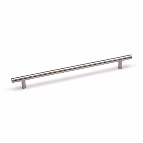 Brushed Nickel Aluminium T-Bar Cabinet Handle, Silver, 256mm