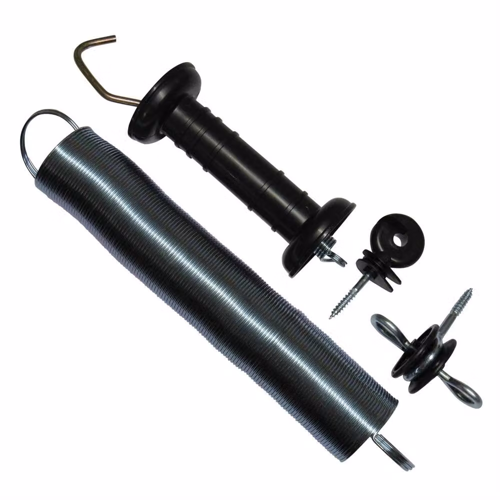 Nordara Heavy Duty Electric Fence Spring Gate Kit with PolyRope Insulator and Handle, Black (Pack of 2) – 2