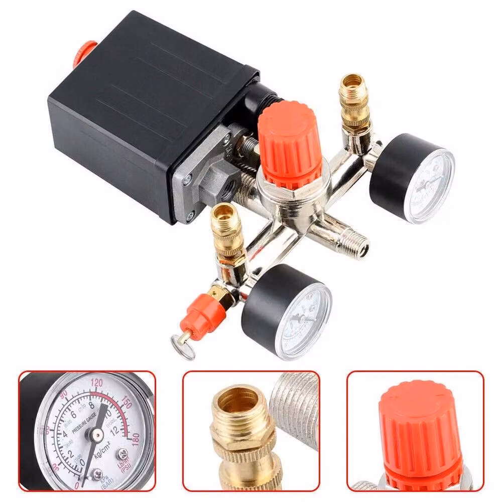 SPETLEK 230V Pressure Switch Air Valve Manifold Compressor Control, Black, W: 1000 mm, D: 400 mm, H: 400 mm – 3