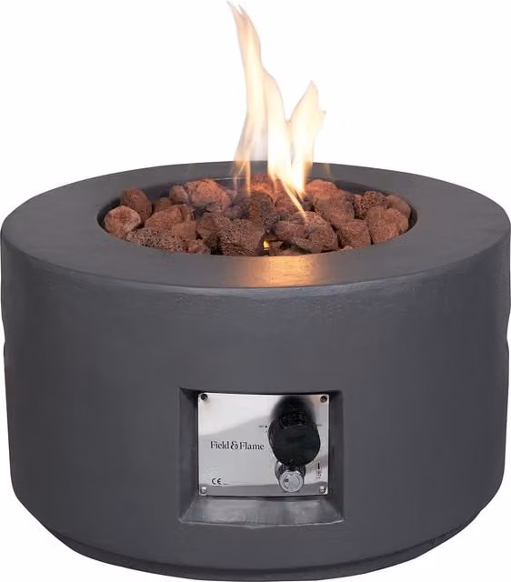 Field and Flame Canna Gas Fire Pit in Matt Charcoal Grey
