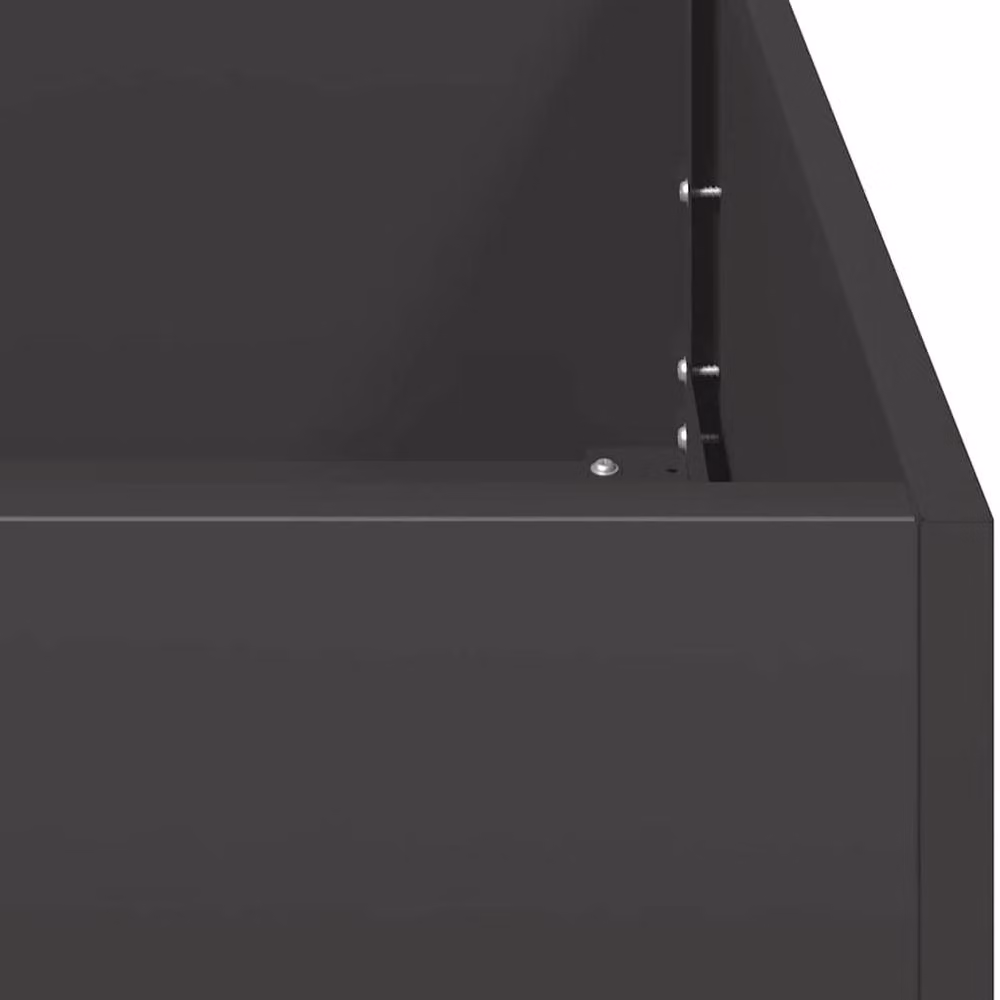 Berkfield Home Black Steel Planter W/D/H: 280 x 40 x 40 cm – 4