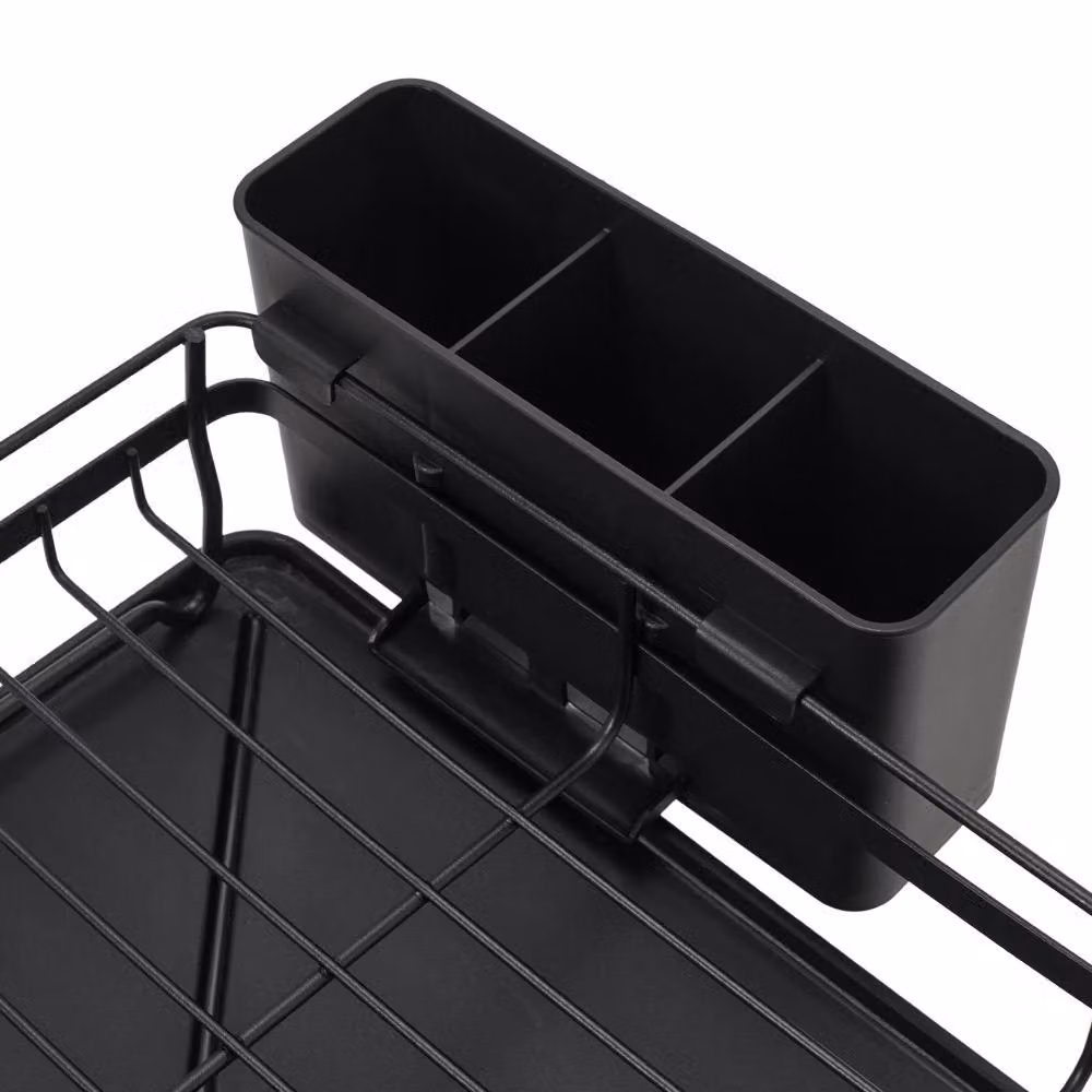ExtraStar 1-Tier Expandable Countertop Dish Rack in Black – 4