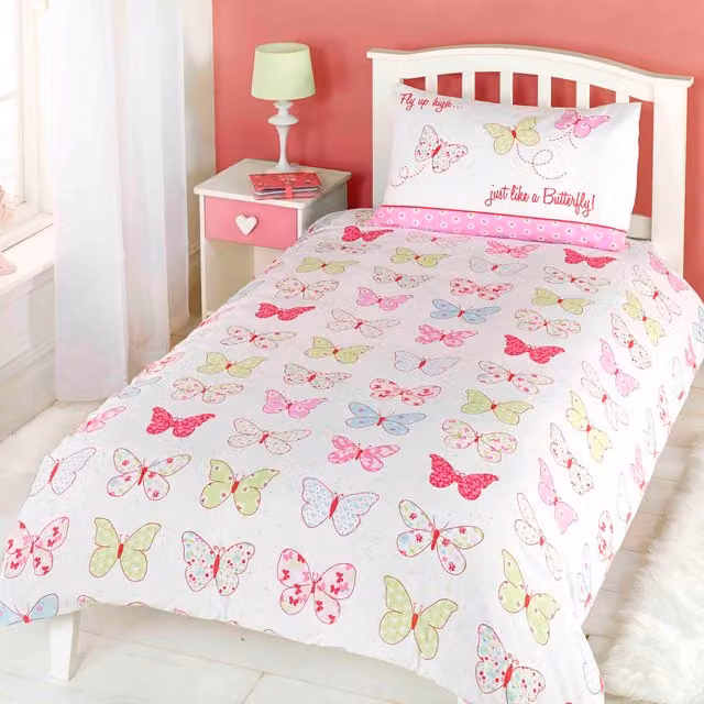 Rapport Home Fly Up High Single Polycotton Duvet Cover and Pillowcase Set, Multicolour Animal Dotted Design