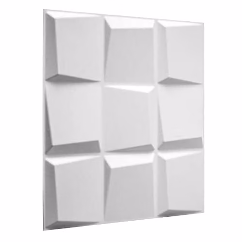 WALPLUS Oberon 3D Geometric Wall Panel, White – 1