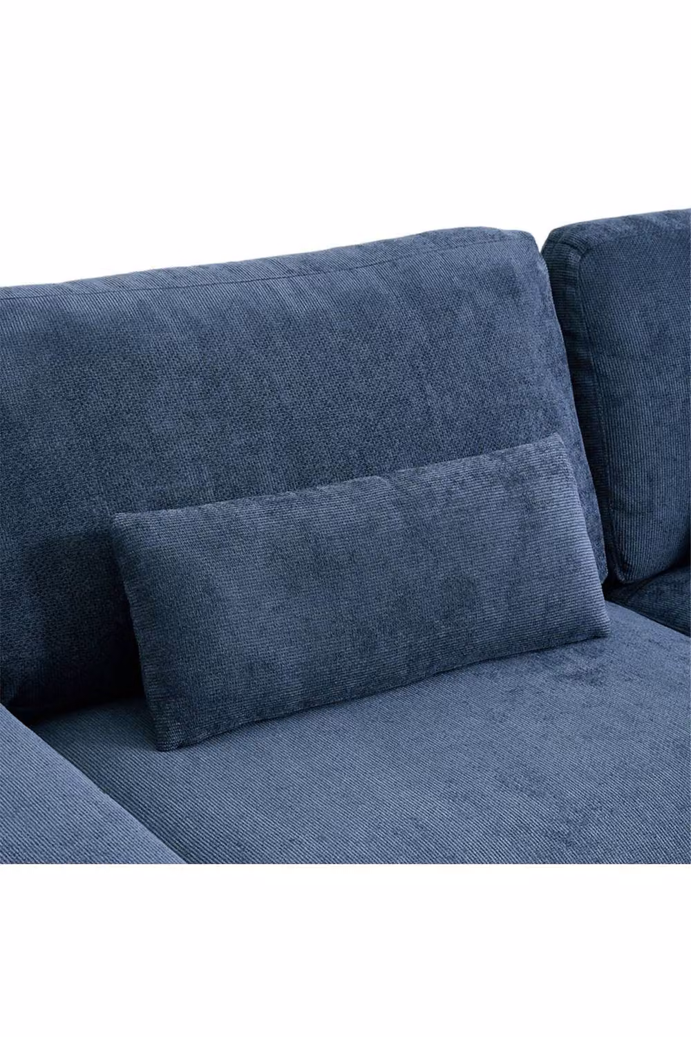 Living and Home 2-Seater Modern Chenille Upholstered Sofa in Dark Blue with Scatter Cushions – 3