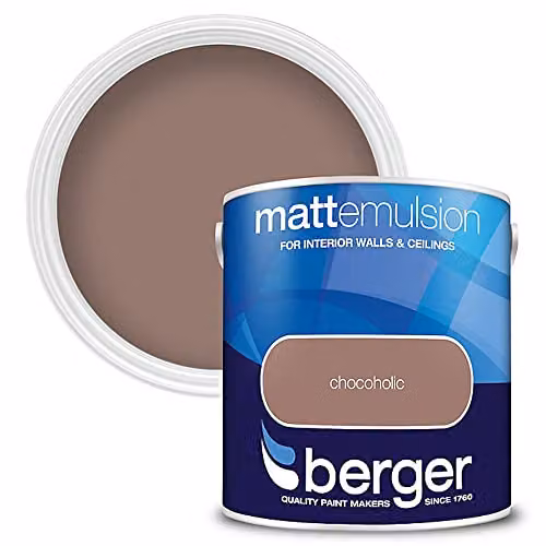 Berger Chocoholic Matt Emulsion Dispersion, Brown, 2.5 l