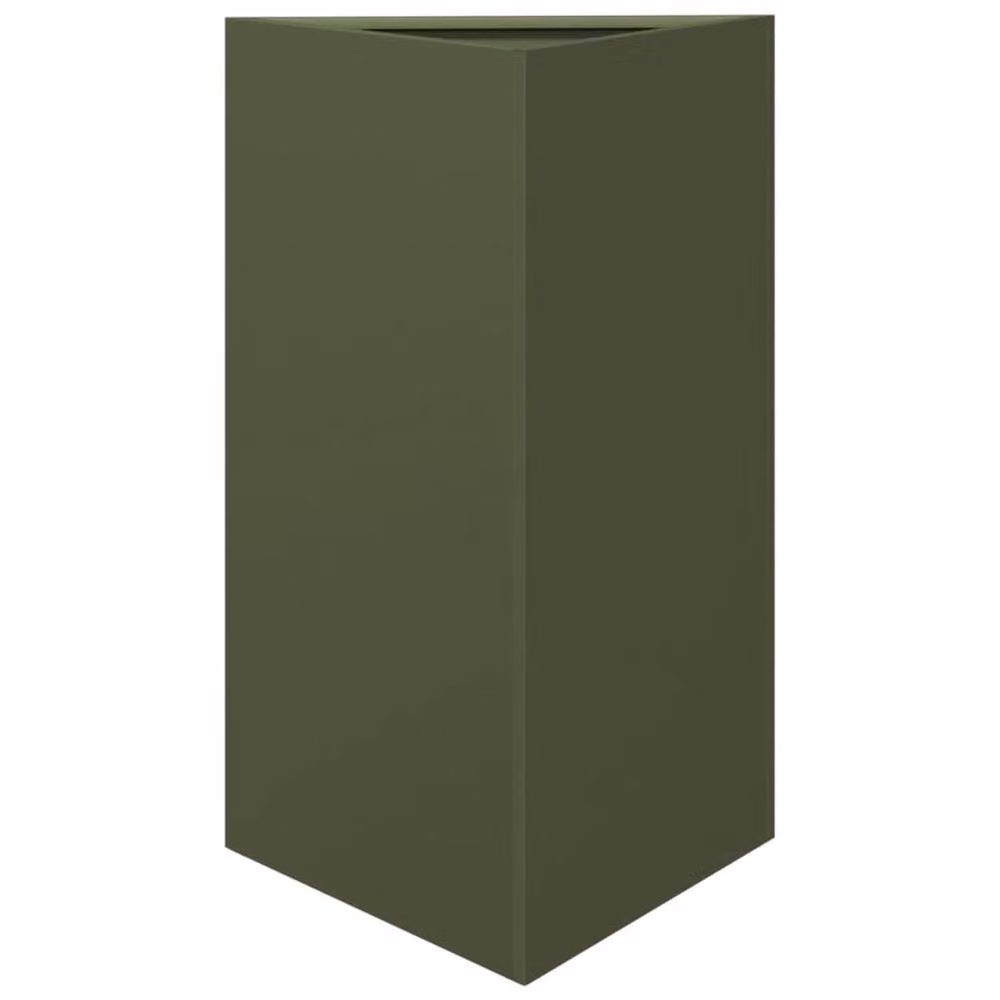 Berkfield Home Durable Triangular Steel Garden Planter, Green, W: 50 cm, D: 43 cm, H: 75 cm – 3