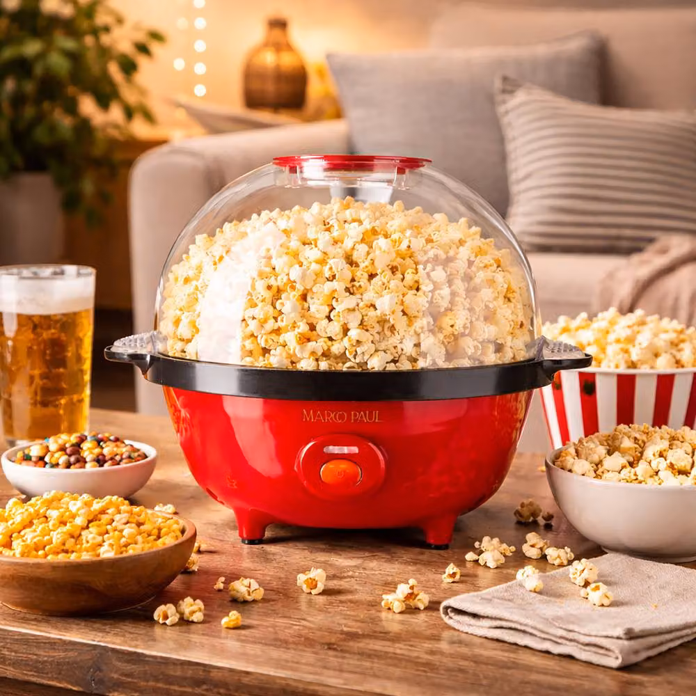 Marco Paul Home Hot Air Popcorn Making Machine in Red – 3