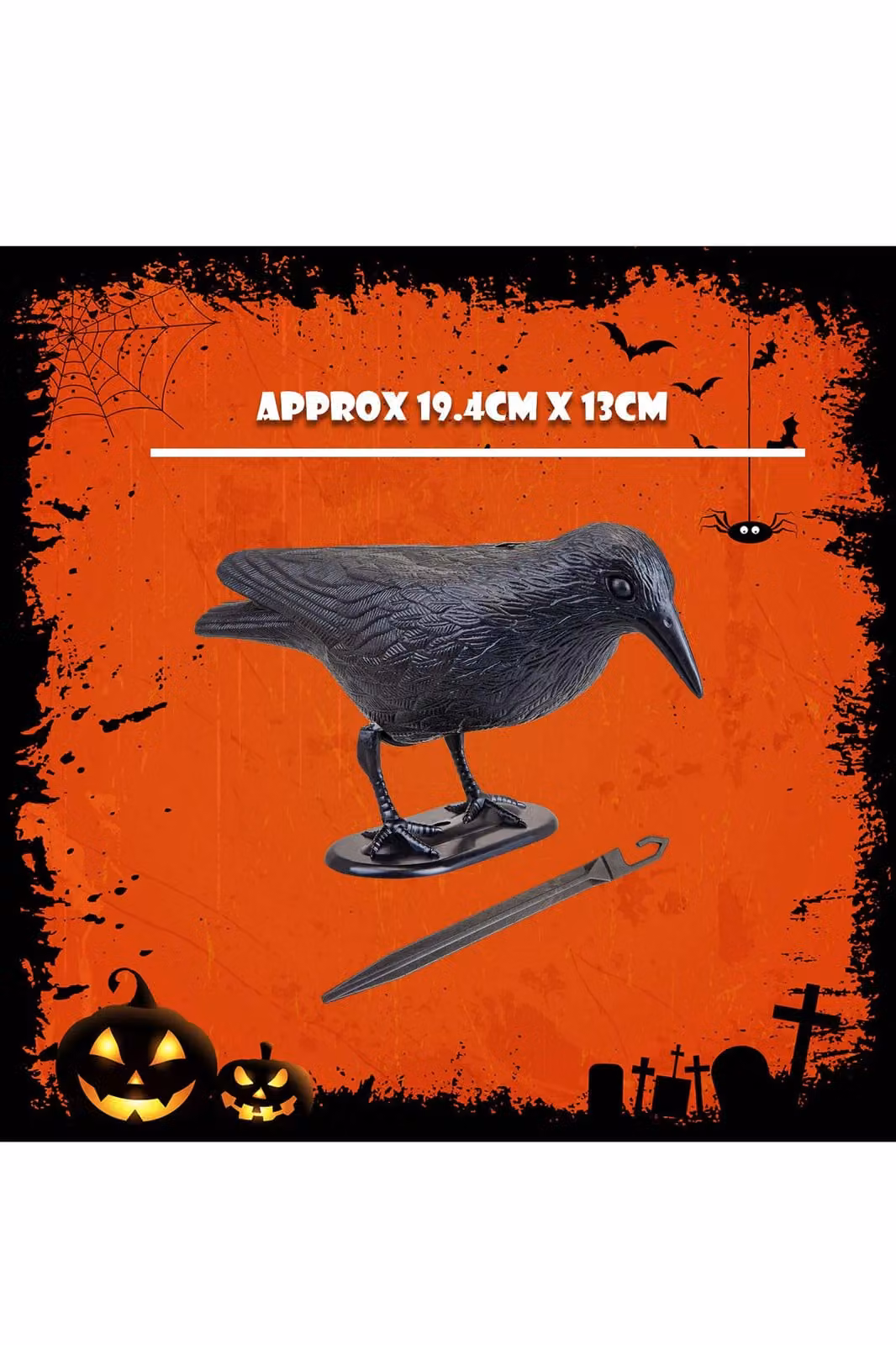 VFM e-Store Black Crow Halloween Decoration with Ground Spike – 2