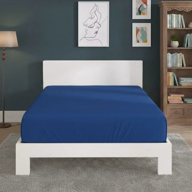 Snug City Blue Polycotton Extra Deep Fitted Sheet, Double, W/D/H: 140 x 200 x 40 cm – 1