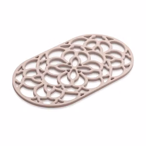 Zeal Oval Silicone Non-Slip Trivet Mat in Pink, W: 32 cm x D: 18 cm – 1