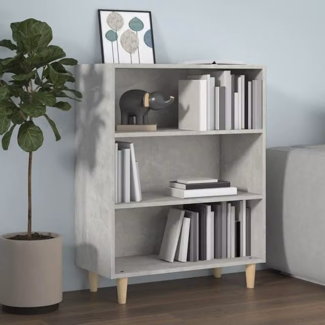 Berkfield Home Sideboard in Concrete Grey, W/D/H: 69.5 x 32.5 x 90 cm
