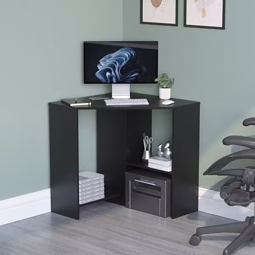 Vida Designs Hetton Corner Computer Desk in Black – 2