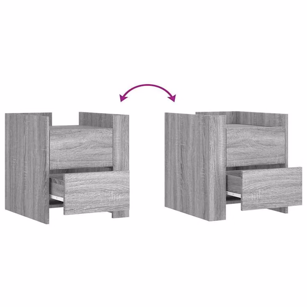 Berkfield Home Decorative Bedside Cabinet in Grey Sonoma, W/D/H: 45 x 50 x 50 cm – 3