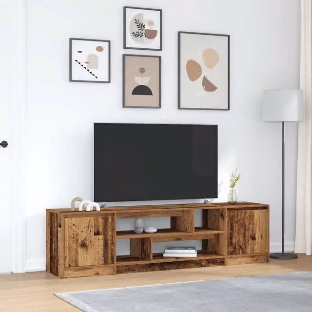 Berkfield Home Rustic TV Cabinet in Brown, W/D/H: 188.5 x 50 x 50 cm