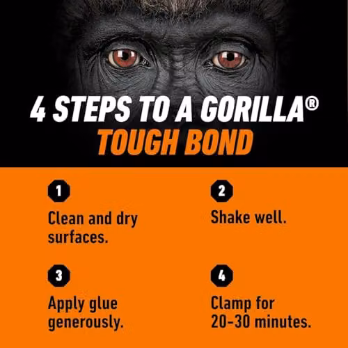 Gorilla Waterproof PVAC Wood Glue, 159 ml, Transparent – 6