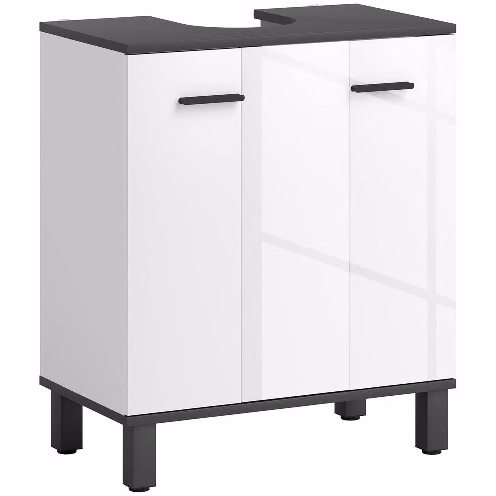 Wyld Haus Karesala High Gloss White Under Sink Bathroom Cabinet W/D/H: 60 x 34 x 70 cm – 2
