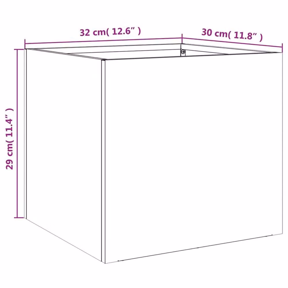 Berkfield Home Steel Planter Tub, Green, W/D/H: 32 x 30 x 29 cm – 6