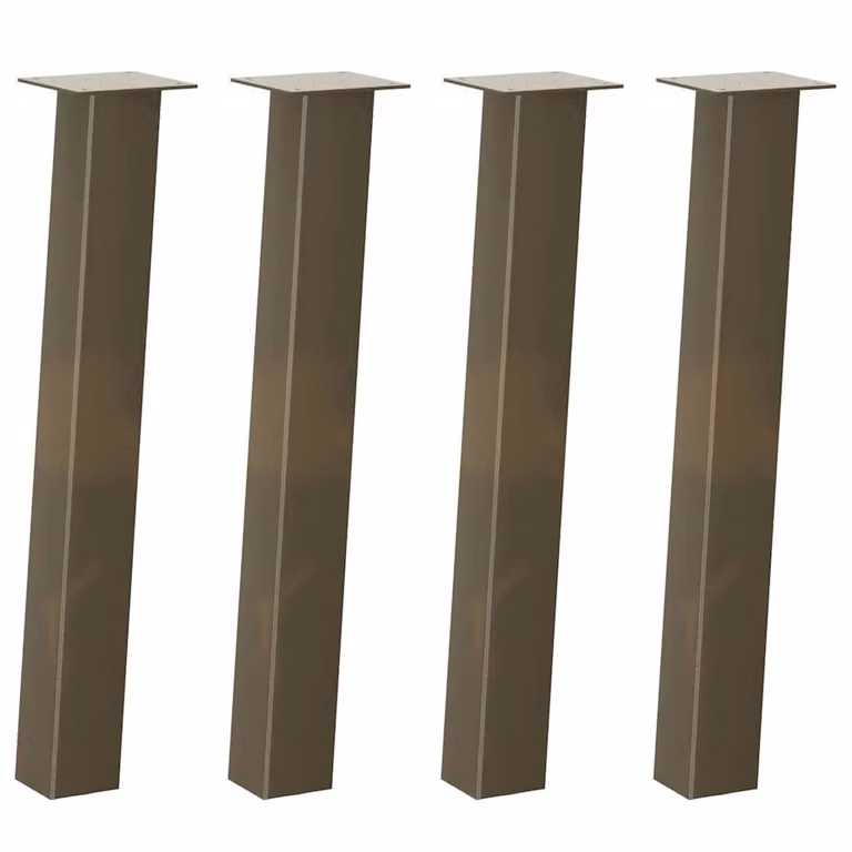 Berkfield Home Coffee Table Legs, 4 Pieces, Brown Steel, Height: 72 cm